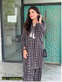 2 pics woman,stitched Lawn churi printed suit