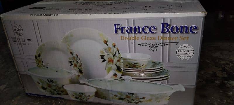 France Bone Double Glaze Dinner Set selling 6