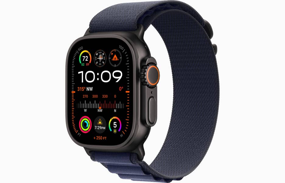 Apple Watch Ultra 2 Black Titanium with Navy Alpine Loop & Ocean -2024 0