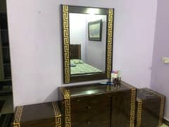 bedset and showcase with mirror