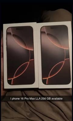 2 Mobiles. . . i phone 16 pro Max 256 Gb Desert Titinum colour LLA Mod