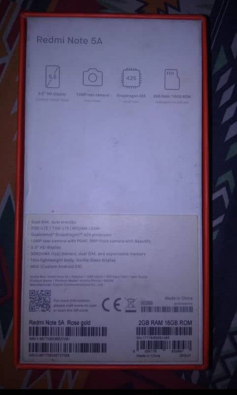 Note 5A 2Gb Ram 16Gb Rom 1