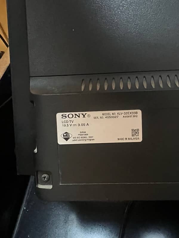 Sony Bravia, Malaysia Imported. 2