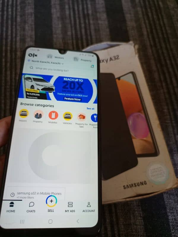 samsung a32 6gb 128gb with box penal chng 13