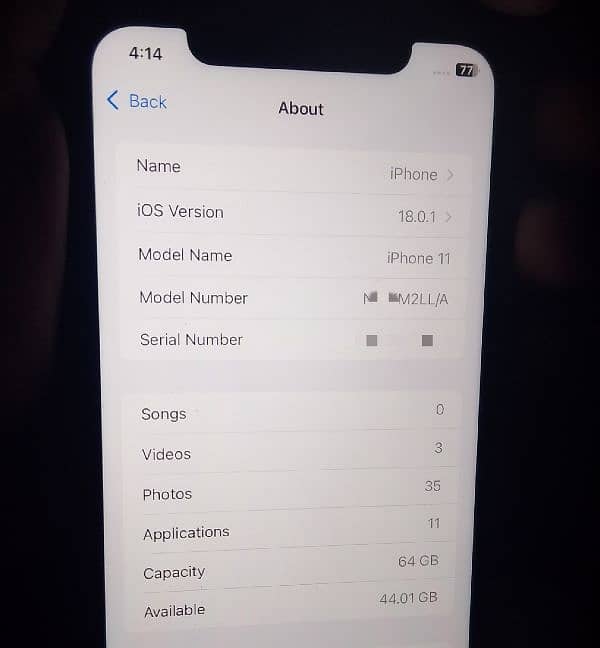 iphone 11 64 GB JV non active 5