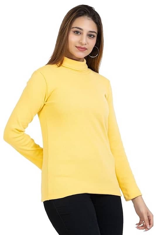 YHA Women's High Neck Full Sleeves Solid Winter Tshirts… 1