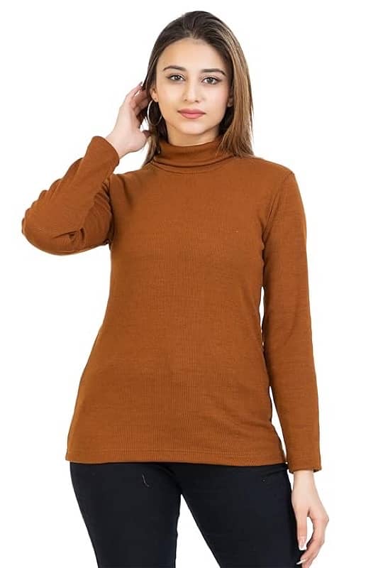 YHA Women's High Neck Full Sleeves Solid Winter Tshirts… 5