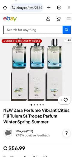 Zara Vibrant Cities  Perfume 100 ml