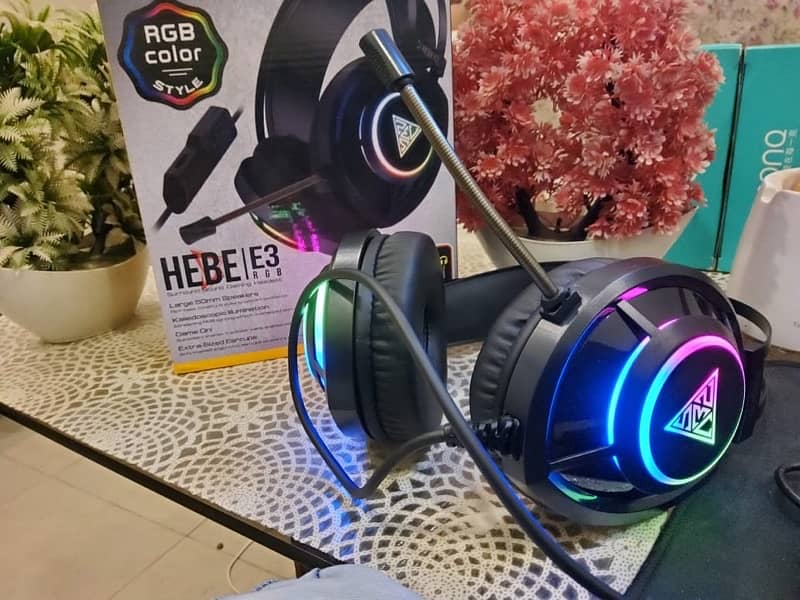 Gaming HeadPhone Full bass RgB Lighting Usb, 0