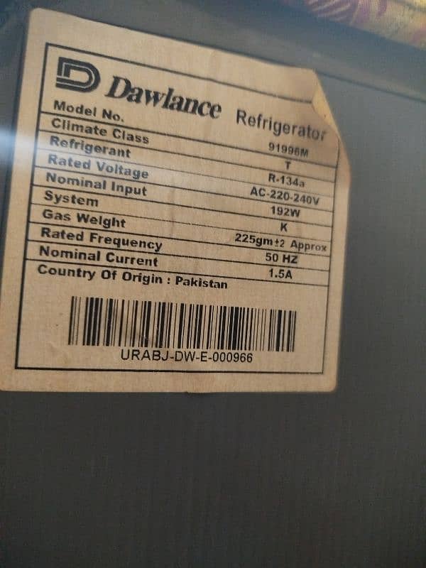 Dawlance Monogram Refrigerator Model 91996M 1