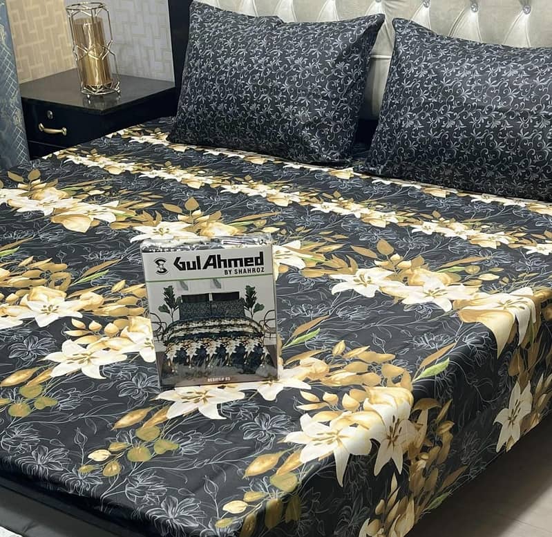 Pcs Mix Cotton Printed King Size Double Bedsheet 1