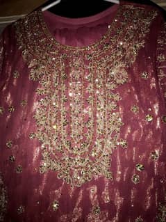 long shrlt dupta with sharara full emdrdry pure shifon