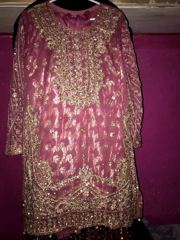 long shrlt dupta with sharara full emdrdry pure shifon 10