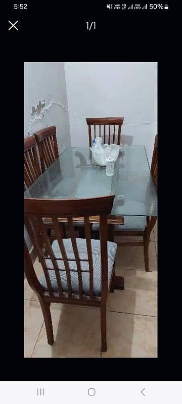 Best Condition Akhrot wood 6 seater dinning table 2