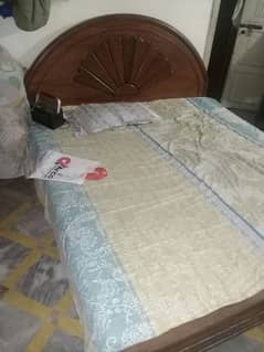 double Wooden BEd Set with Molty foAm AnD aLso 2 Side Tables