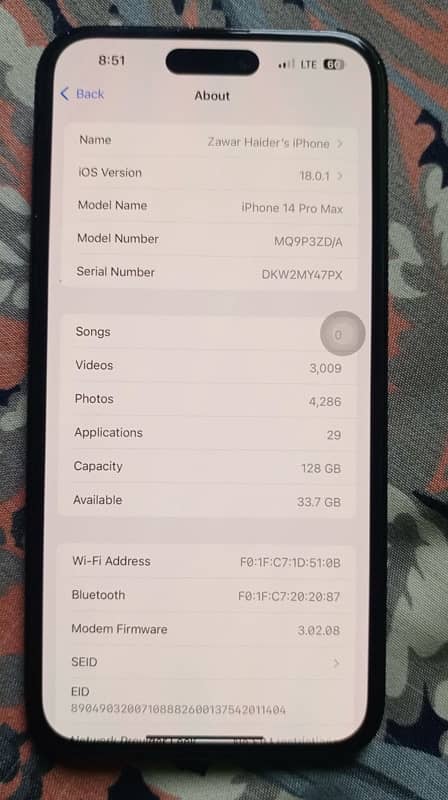 Iphone 14pro max 128Gb Non Pta Factory Unlock 3