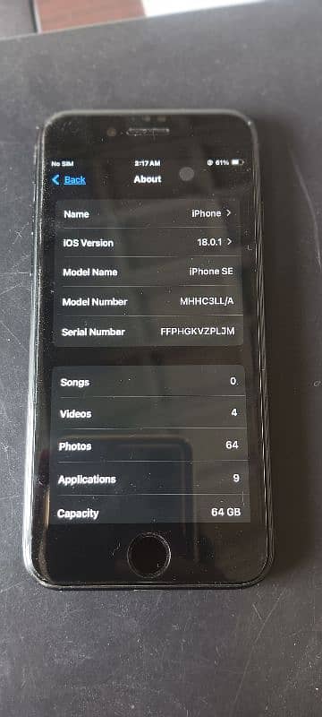 iphone SE 2nd generation 2020 64 gb Sim locked 5