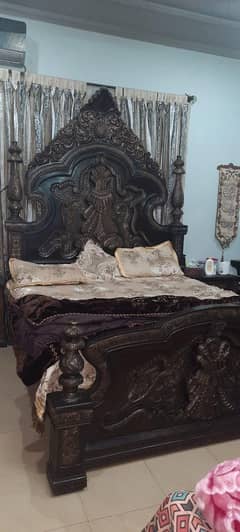 Chinioti badshah Bed Set with polish  king size bed