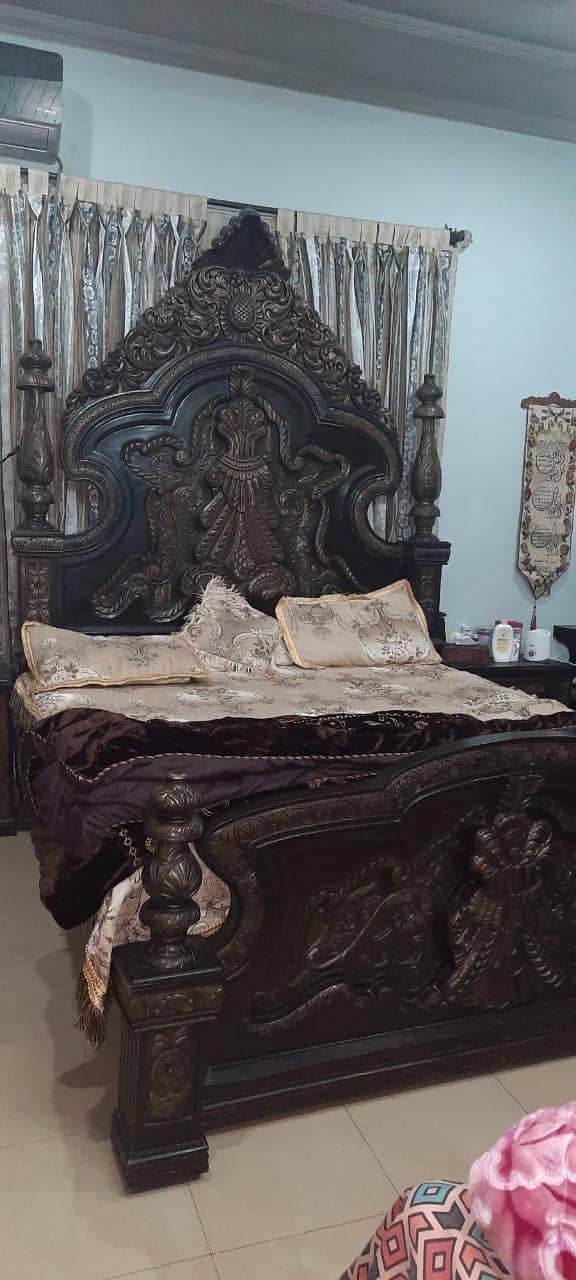 Chinioti badshah Bed Set with polish  king size bed 0