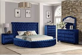 bed / wooden bed / Furniture / Poshish bed / bed dressing side table 4