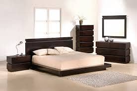 bed / wooden bed / Furniture / Poshish bed / bed dressing side table 8