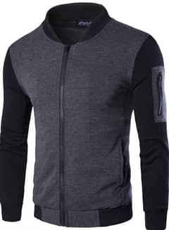 1 Pc Men's Fit Body Fleece Jacket-Grey 0