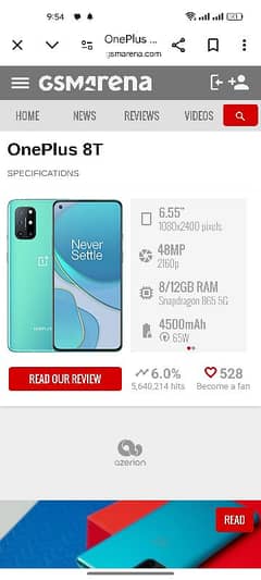 OnePlus 8T 12 ram 256 rom 03155909=85