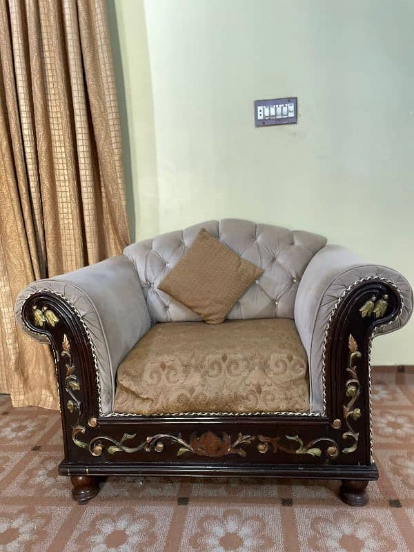 Chiniot Wood 7 Seater Sofa Set Urgent Sale Cash Need 8