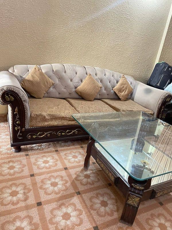 Chiniot Wood 7 Seater Sofa Set Urgent Sale Cash Need 15