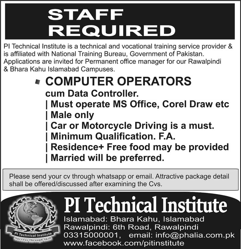 Computer Operator required 0