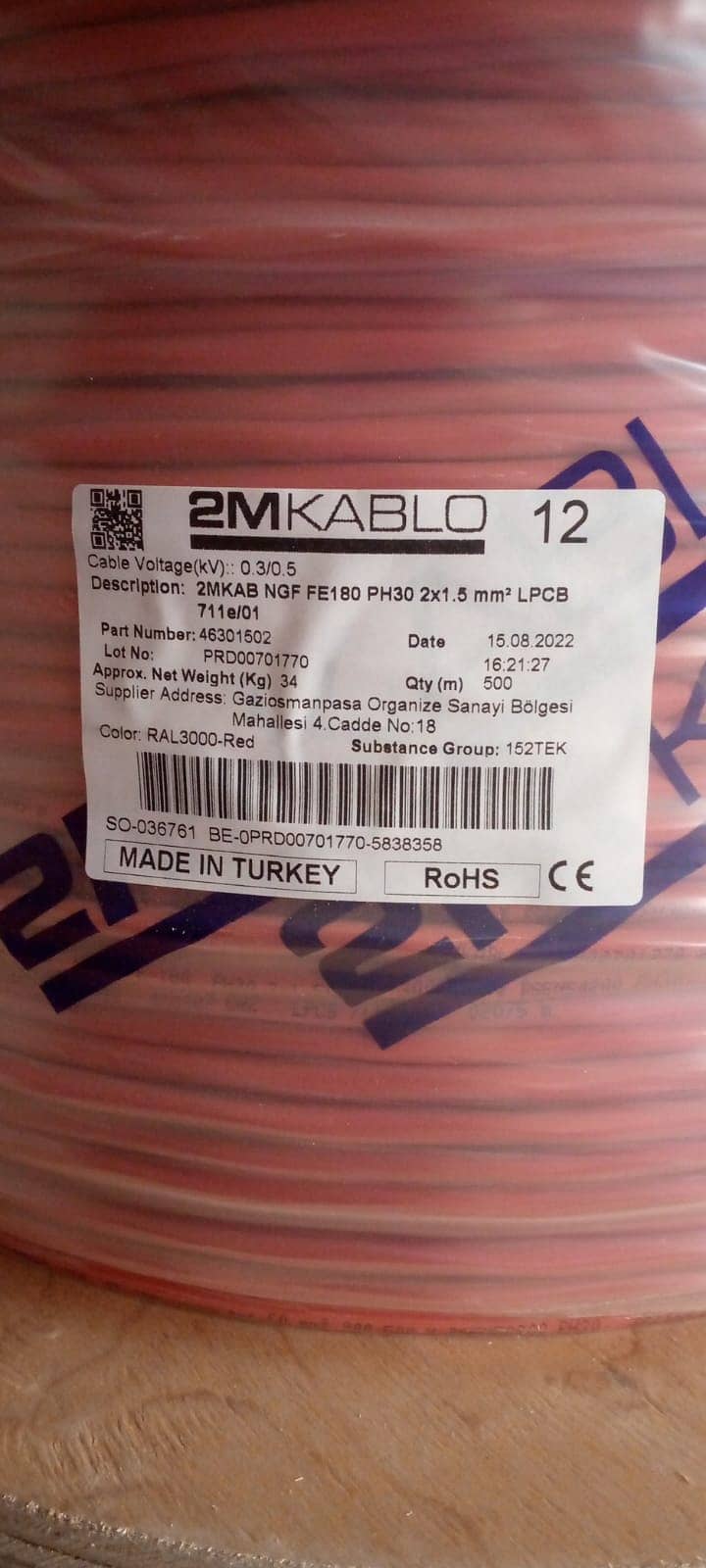 PRYSMINA, BELDEN, 2M KABLO & RAMCRO FIRE RESISTANT CABLES etc. 8