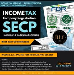 Company Registration - FBR, SECP - Tax Filer, FBR - Income Tax Return