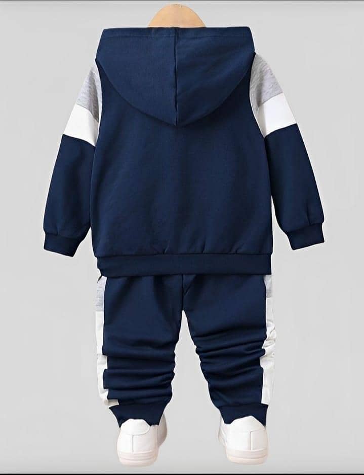 2 Pcs Boy's Fleece Printed Hoodie Tracksuit 1