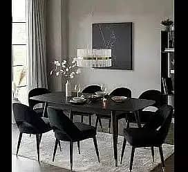 8 seater dining table set/marble top table/wooden chairs/luxury dining 12