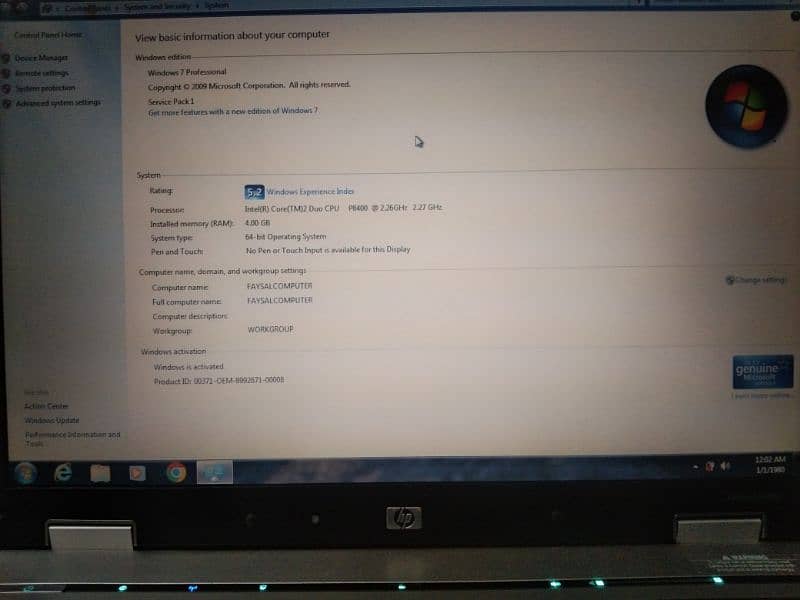 HP elitebook core 2due 2