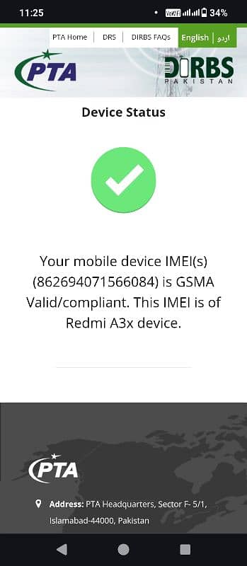 Redmi A3x dual sim Pta approved 4