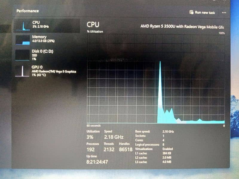 HP 15s AMD R5 3500U with 2GBs Graphics 4