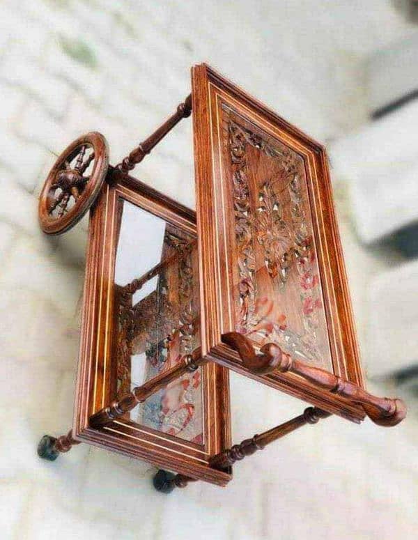 wooden tea trolley 1