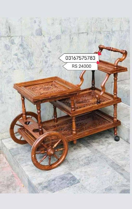 wooden tea trolley 3