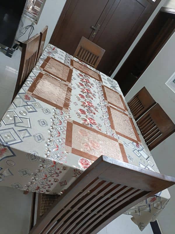 6 seater dining table / glass top dining table with chair for sale 0