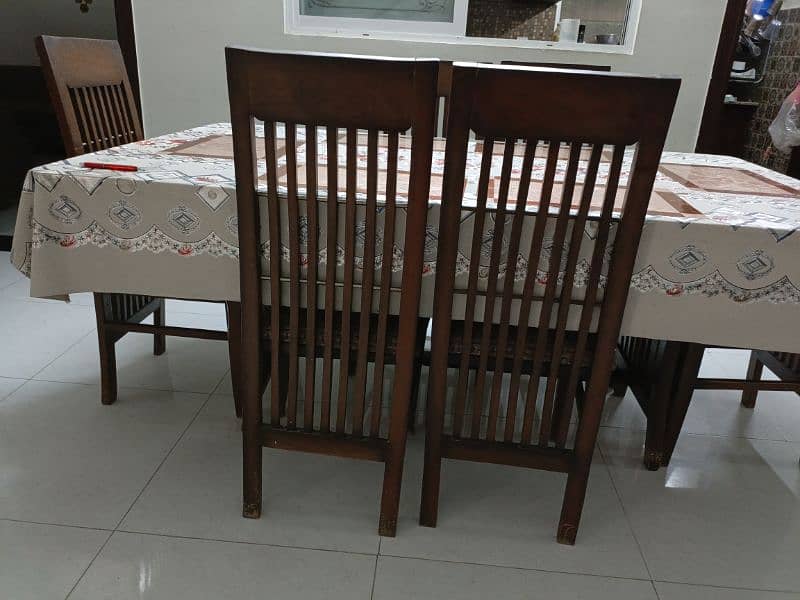 6 seater dining table / glass top dining table with chair for sale 1