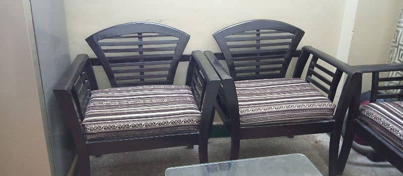 Fancy 8 seater wooden sofa set with center table 1