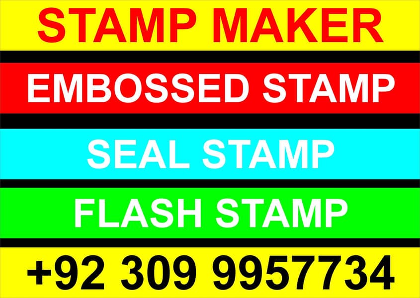 Stamp maker,Embossed stamp maker,Sticker printing,Flex printing 0