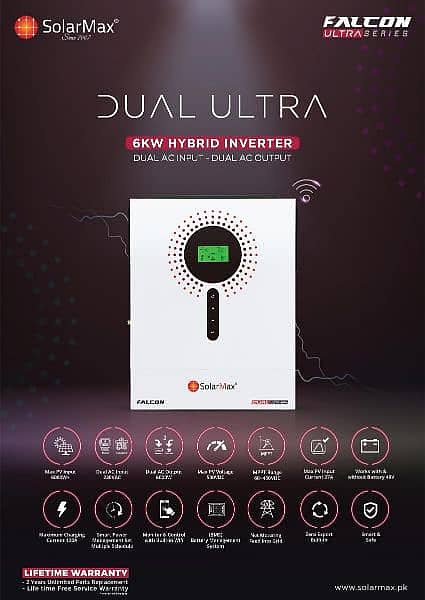 SolarMax Falcon Ultra 6Kw Hybrid Inv with double input & output 0