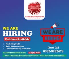 Travel agency staff required