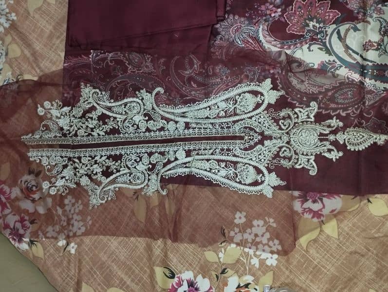 Khaadi Cotton Satin Luxury Embroidered 3 pc 4