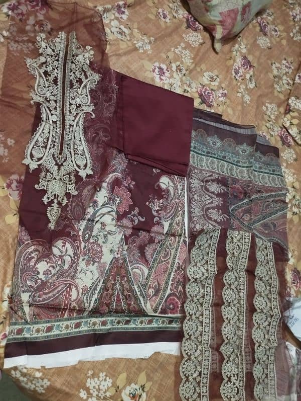 Khaadi Cotton Satin Luxury Embroidered 3 pc 5