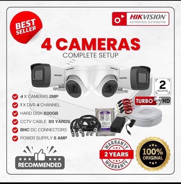 Hikvision 2mp 4 camera setup 0