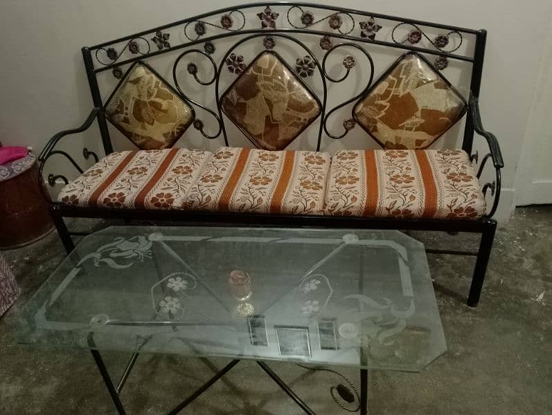 iron rod sofa set with table 5