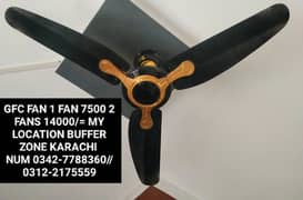 2 GFC FANS JUST LIKE NEW COPPERWINDING YA FAN ACDC NHI HAI 03427788360